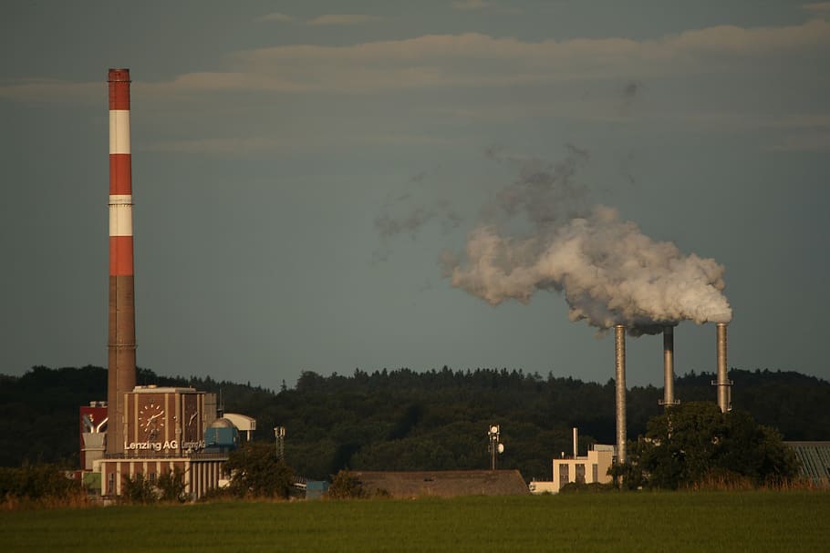 factory, industry, production, smoke stack, pollution, building exterior HD wallpaper