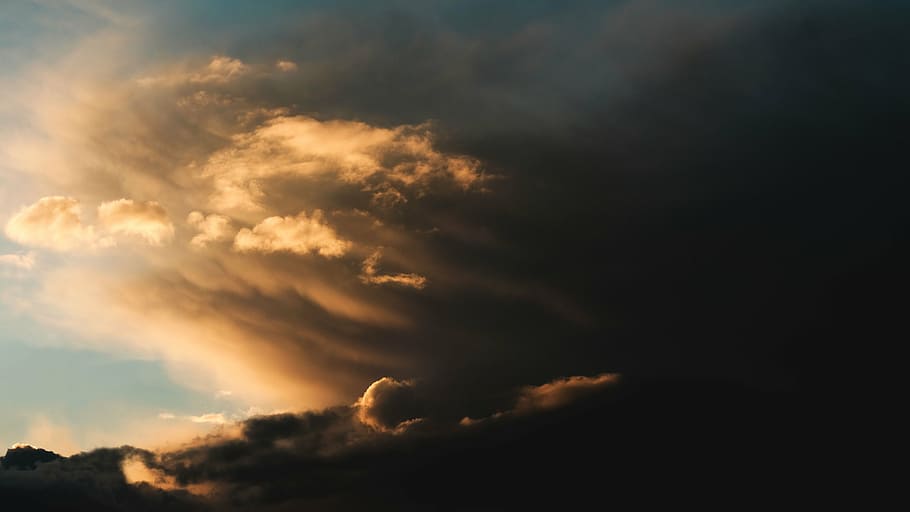 cloudy sky during daytime, dark, clouds, nature, weather, sunset HD wallpaper