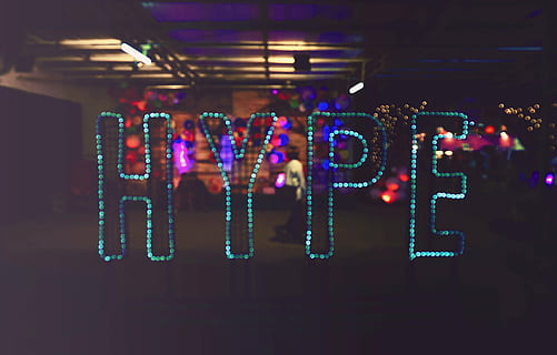 Hype neon lights during nighttime, dark, bar, celebration, restaurant HD wallpaper