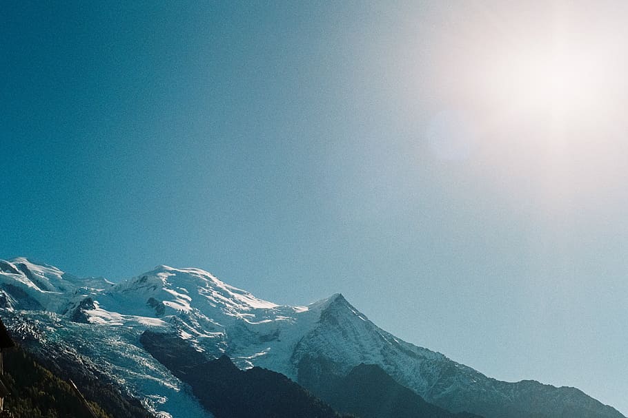 landscape photography of mountain during winter season, ice mountains during daytime HD wallpaper