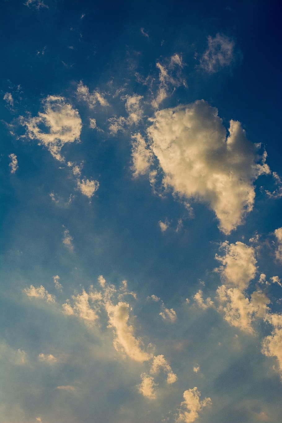 clear blue sky and white clouds, blue sky clouds, nature, day HD wallpaper