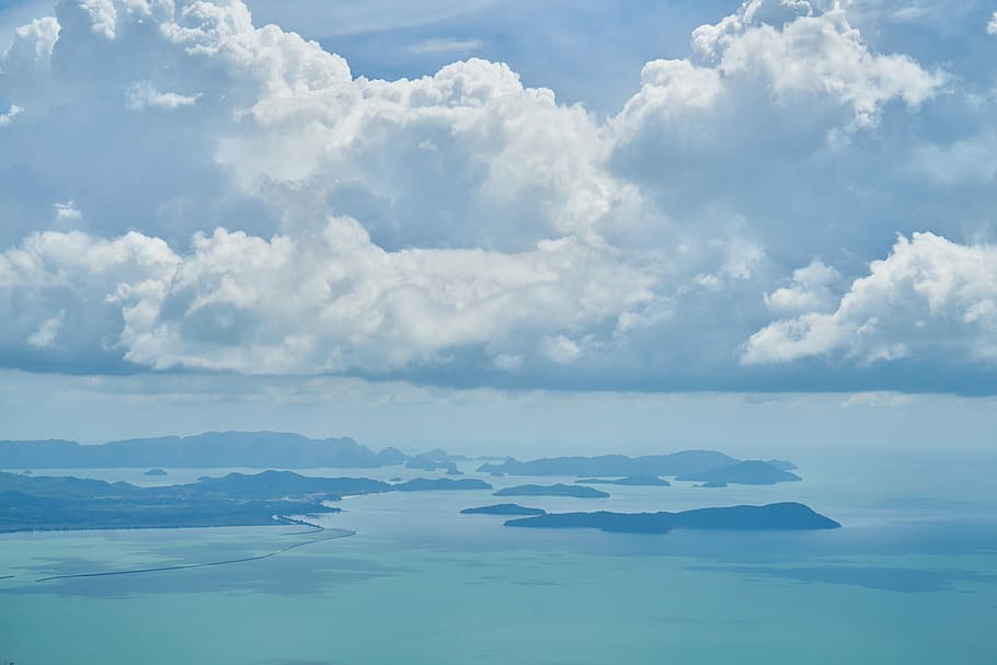 white clouds under blue sky during daytime, Ada, Blue, Ocean HD wallpaper
