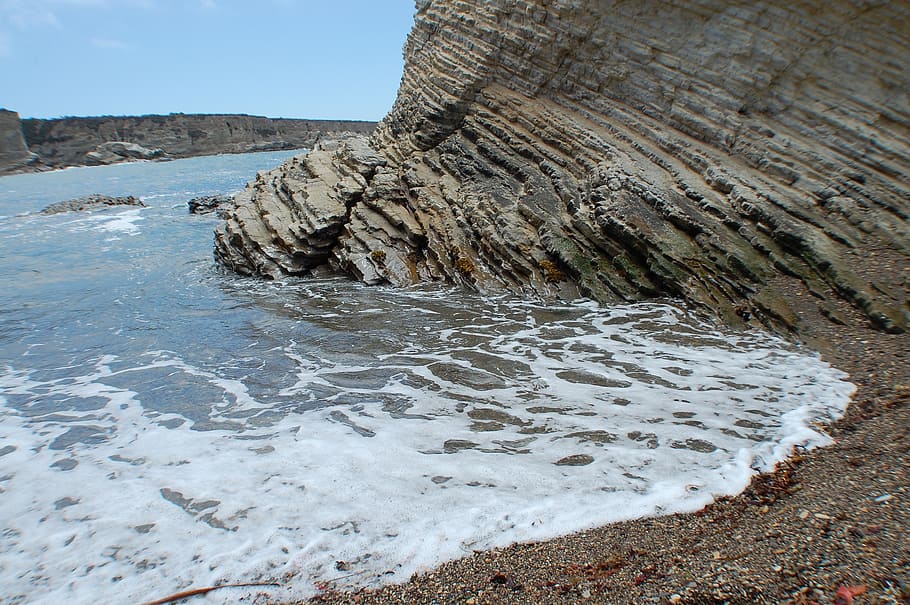 beach, ocean, waves, coast, sea, landscape, rock, water, rock - object HD wallpaper