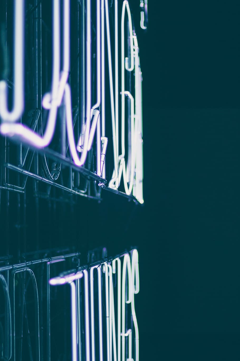 close-up photography of LED lights turned on, white, neon, signage HD wallpaper