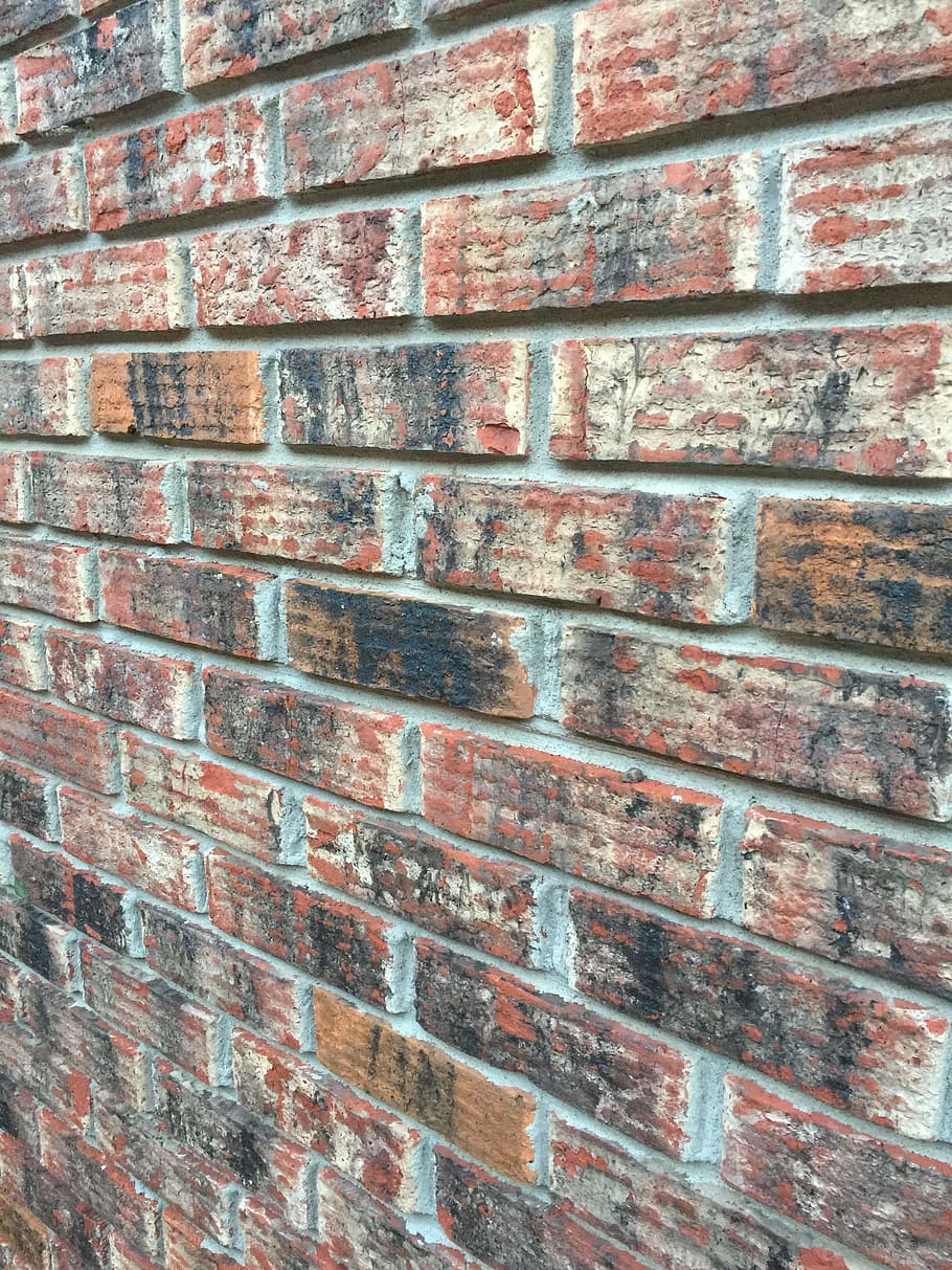 brick, wall, red, black, texture, brickwork, building, surface HD wallpaper