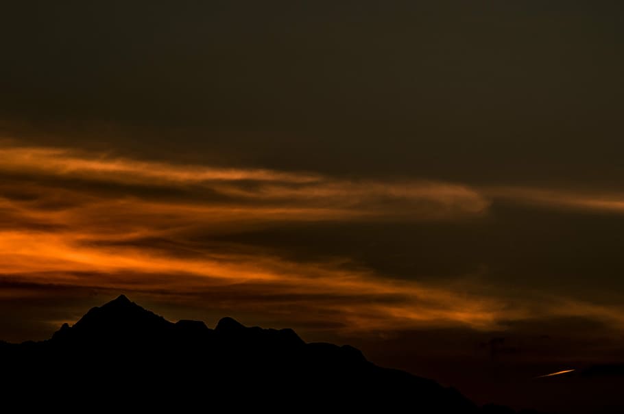 sunset, landscapes, mountains, sky, cloud - sky, beauty in nature HD wallpaper