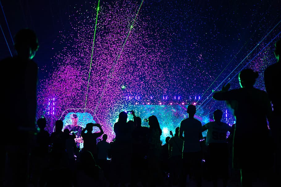 HD wallpaper: people at the rave party at night, group of people partying  on concert | Wallpaper Flare