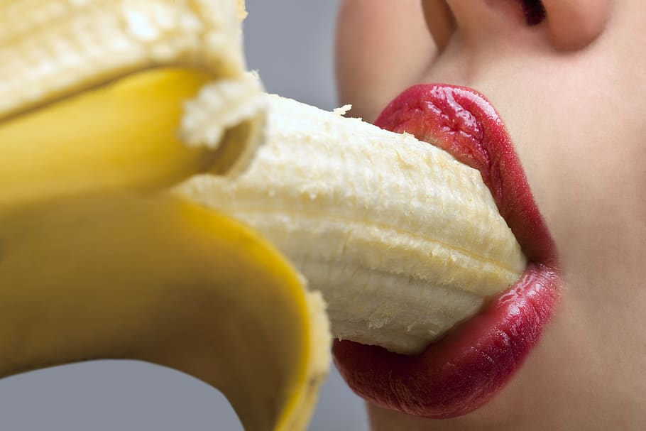 Public Domain. banana, food, eat, enjoy, mouth, food and drink, human body ...