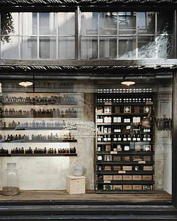 photo of Le Laro store, brown wooden shelf with bottles and boxes photo HD wallpaper