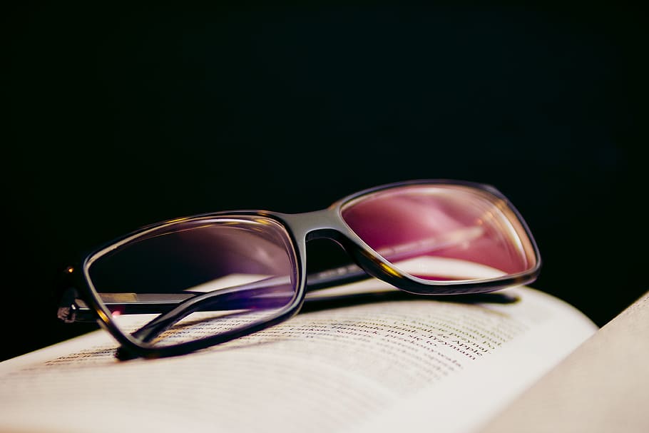 Wormbook, eyeglasses with black frames, spectacles, page, sunglasses HD wallpaper