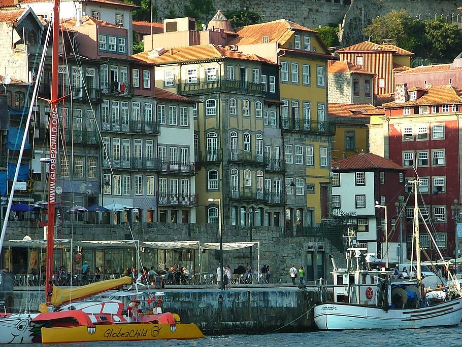 portugal, porto, europe, harbor, praça ribeira, douro river, HD wallpaper