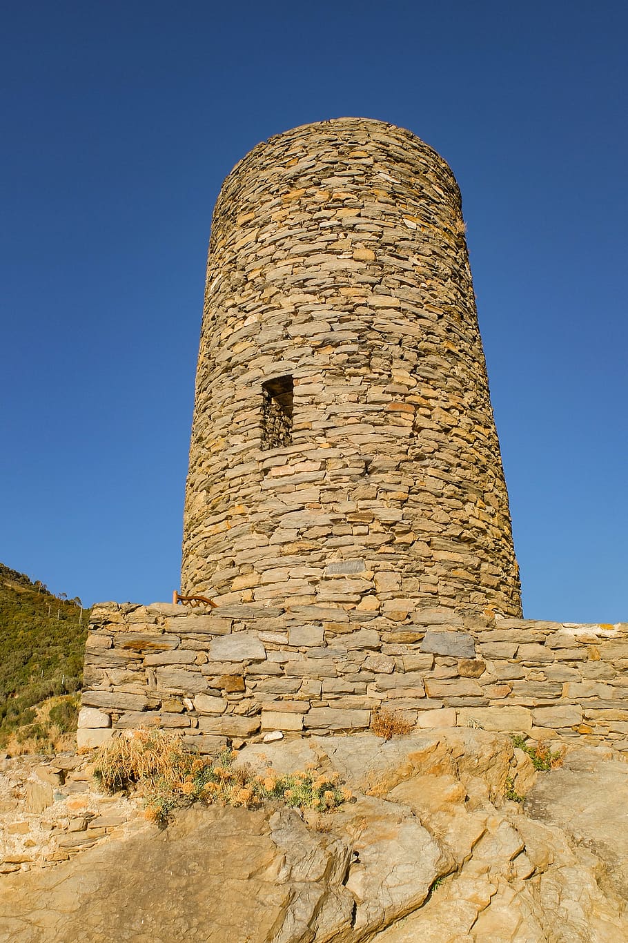 tower, ancient, stone, medieval, cinque terre, historic, mediterranean HD wallpaper
