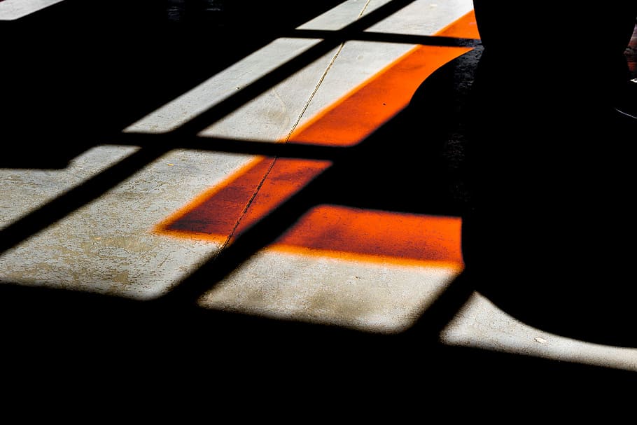 untitled, sunlight, shadow, floor, black, orange, colorful, colourful, HD wallpaper