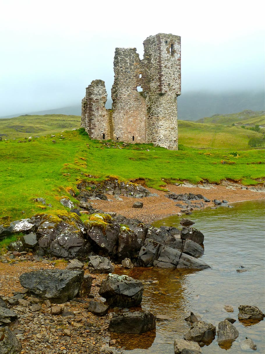 ruin, monument, tourism, reflection, water, outside, old, building HD wallpaper