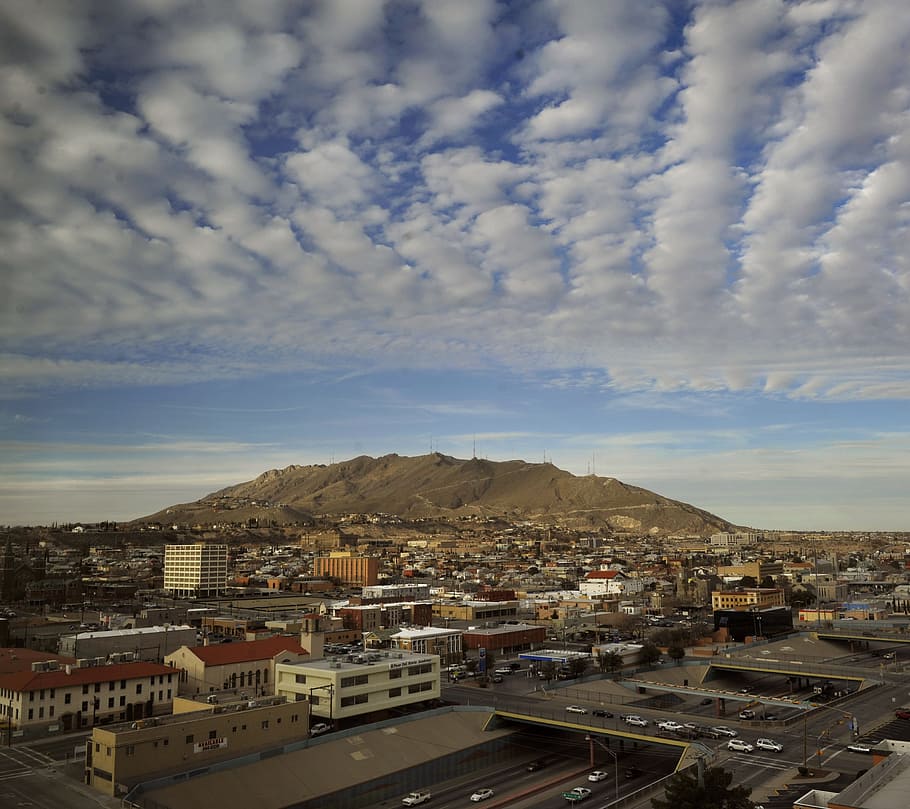 houses near mountain in vicinity, el paso, texas, sky, clouds HD wallpaper
