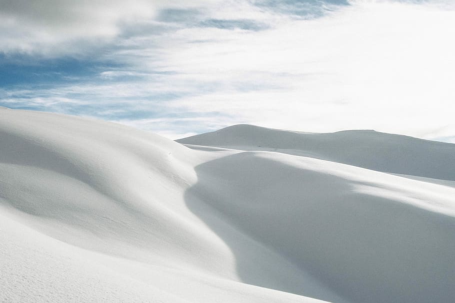 landscape photography of desert, snow, dune, hill, mountain HD wallpaper