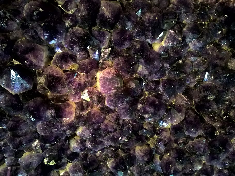 closeup photo of purple surface, crystals, close-up, amethyst