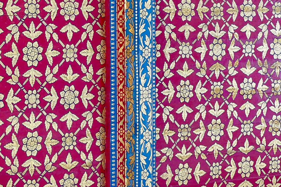 pattern, ornament, art, floral, textile, craft, temple, wat pho HD wallpaper