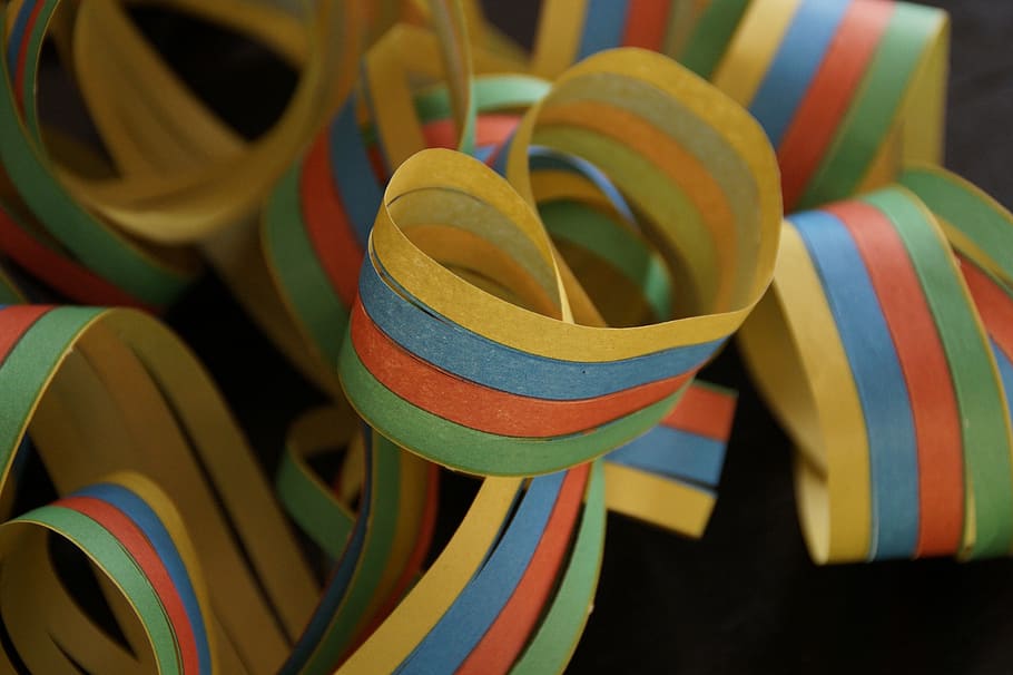 multicolored ribbons, streamer, party, decoration, carnival HD wallpaper