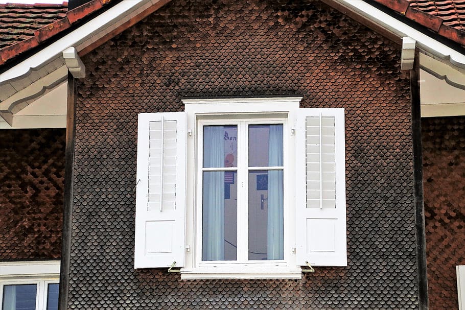 attic, window, shutters, wooden, house, architecture, family HD wallpaper