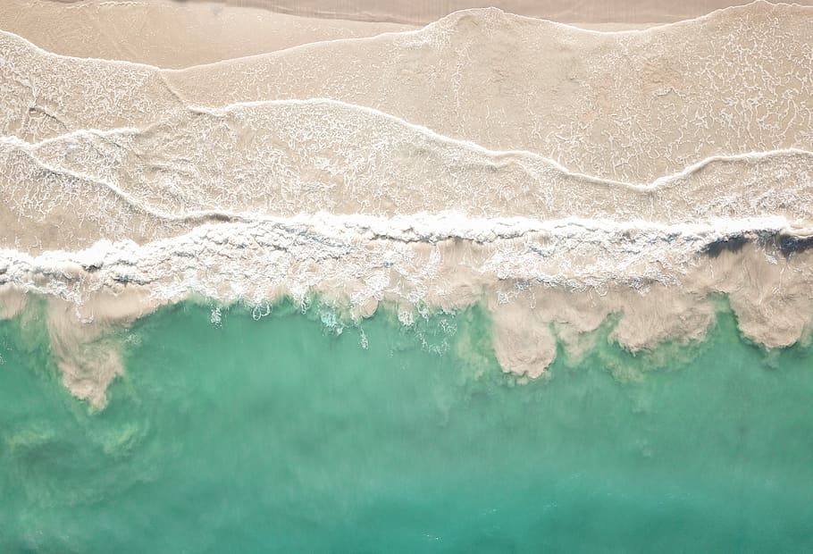 aerial view of seashore, top view of seashore, drone, from above, HD wallpaper