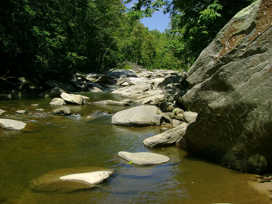 River, Mountain River, mountain landscape, nature, rock - object HD wallpaper