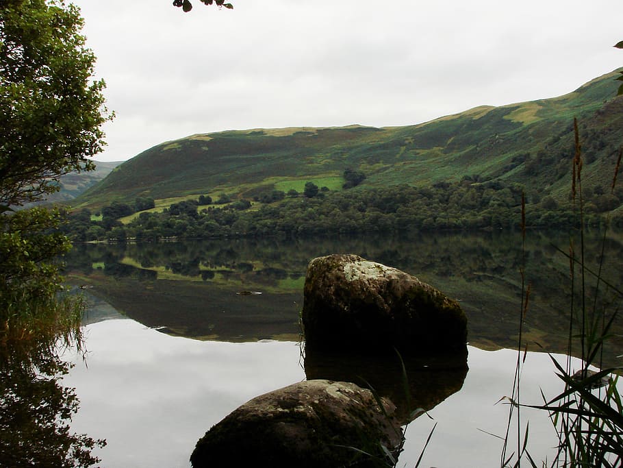 lake, mirroring, landscape, eng long, lakeland, landscapes HD wallpaper