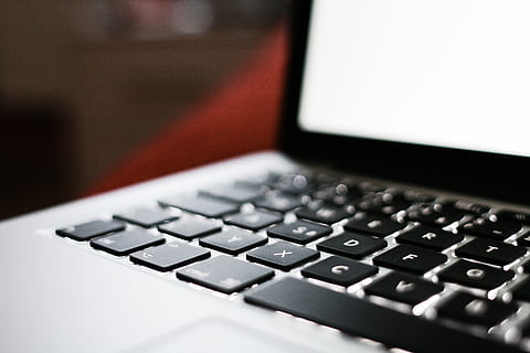 Laptop Keyboard Close-Up, detail, macbook, computer, technology HD wallpaper