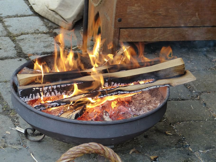 fire, flame, heat, carbon, brazier, temperature, wood, burn HD wallpaper