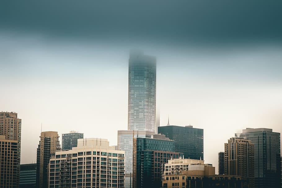 gray concrete building, high rise building photo during daytime HD wallpaper