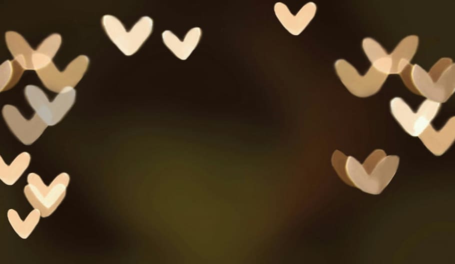 bokeh, light, background, wallpaper, no people, love, heart shape HD wallpaper