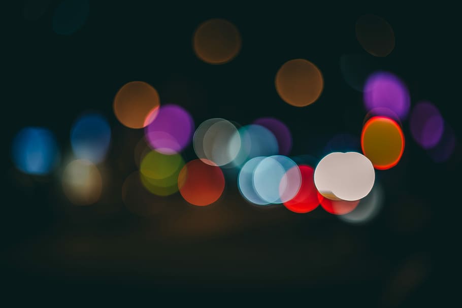 blur lights during nighttime, bokeh, lights, night, dark, round HD wallpaper