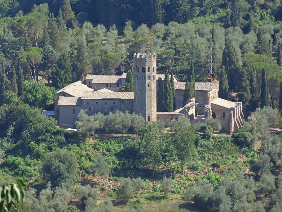 italy, castle, architecture, tree, plant, built structure, land HD wallpaper