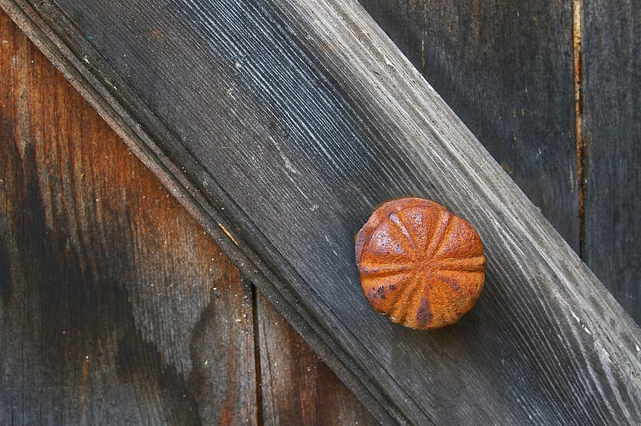 door handle, age handle, old door, input, wood, antique, capping HD wallpaper