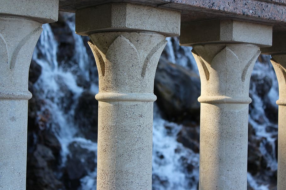 building columns, stone, construction, nature, architecture HD wallpaper