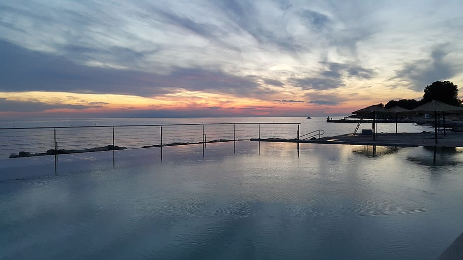 sun, sunset, seaside, water, sky, scenics - nature, cloud - sky HD wallpaper