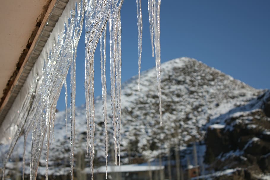 ice, winter, icicle, nature, cold temperature, day, no people HD wallpaper