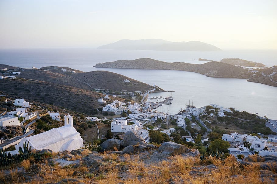 church, travel, greece, ios, cyclades, mediterranean, island, HD wallpaper