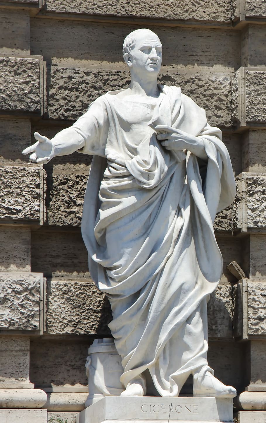 man stone statue, Italy, Rome, Court, Cicero, court of cassation, HD wallpaper