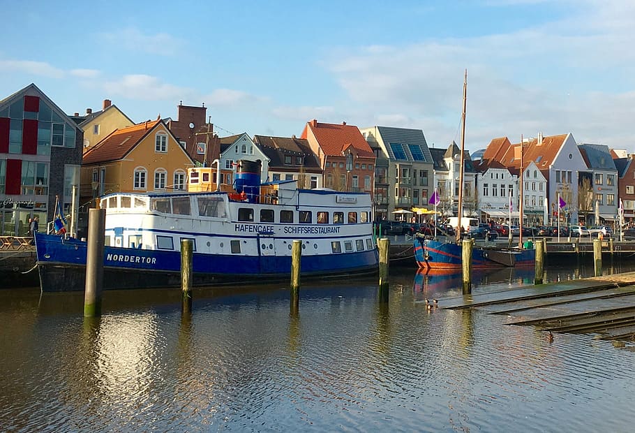 husum, port, ship, boot, water, nordfriesland, shipyard, nautical Vessel HD wallpaper