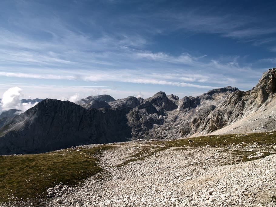 Mountain, Sky, Landscape, Outdoors, blue, mountain top, peak HD wallpaper