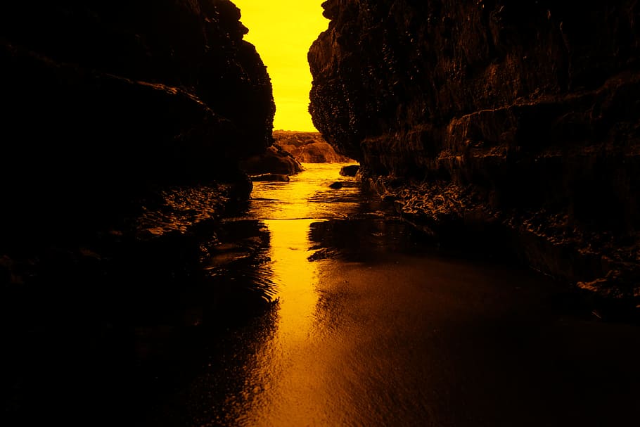 nature, beach, cave, summer, sea, ocean, vacation, water, tropical HD wallpaper