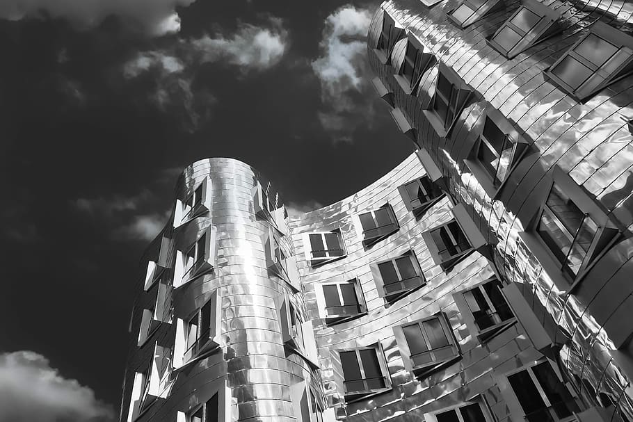 grayscale architectural photography of building, architecture HD wallpaper