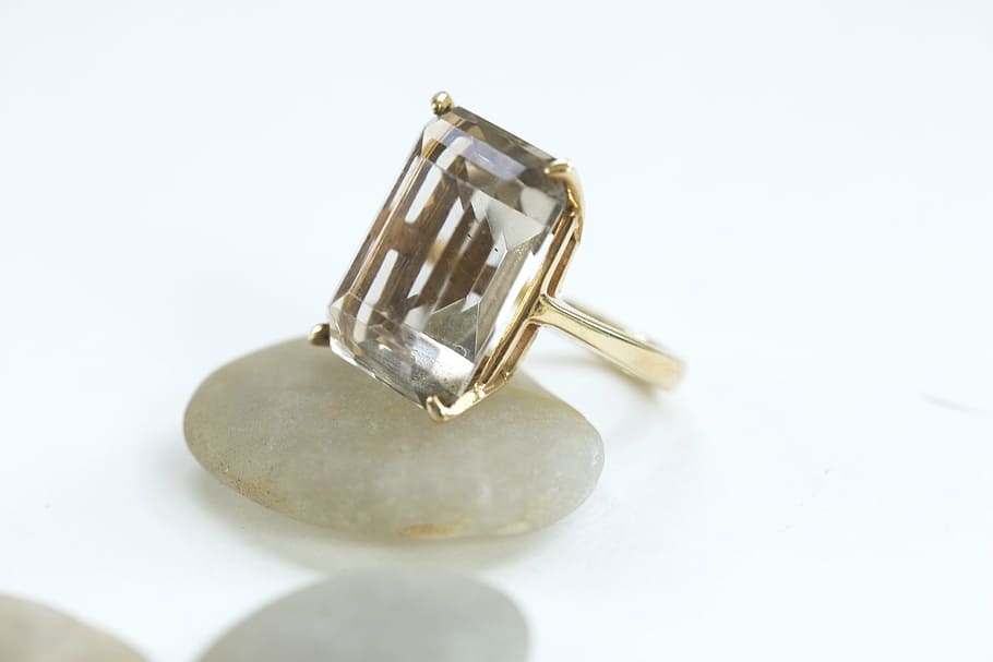 quartz, ring, gold, jewellery, jewelry, golden, stone, mineral
