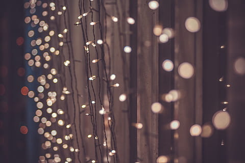 selective focus photography LED strip lights, christmas, bokeh HD wallpaper