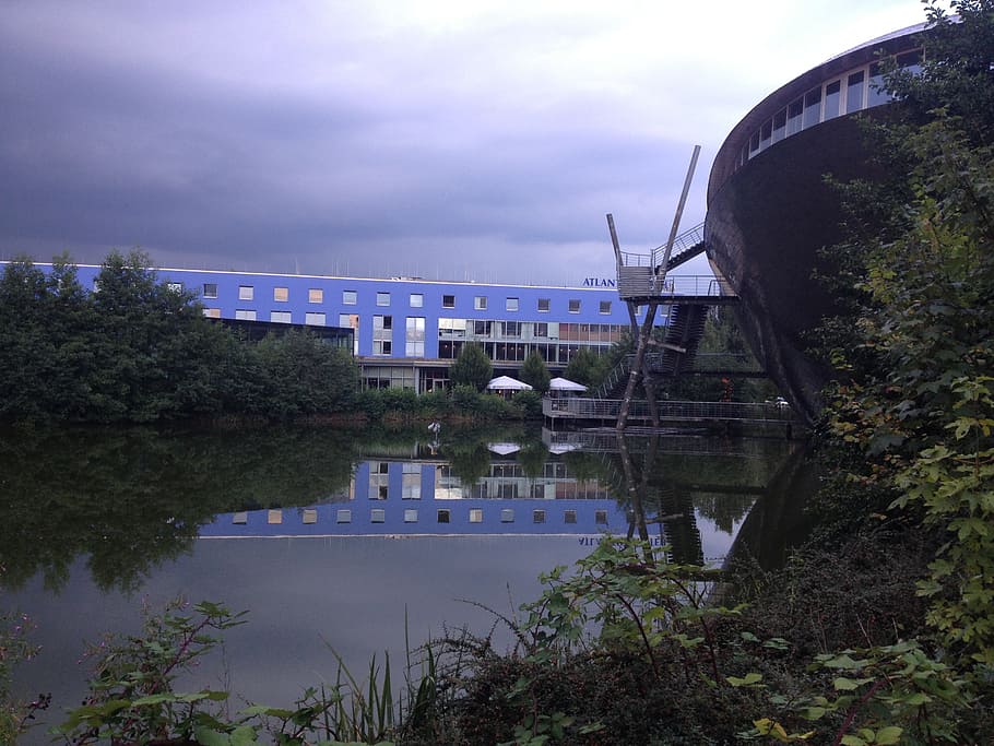 bremen, river, architecture, building, blue, lake, water, bridge HD wallpaper