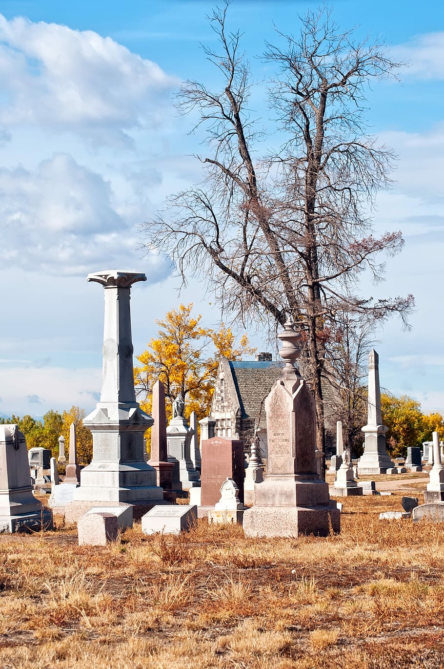 Graveyard, Tombstones, Cemetery, old, death, dead, black, white, HD wallpaper