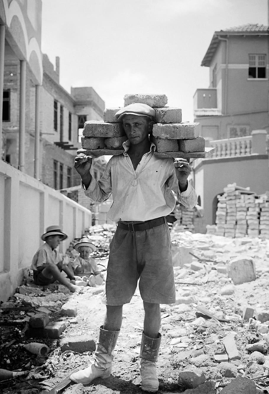 Builder in Tel Aviv in Israel, construction worker, photos, public domain, HD wallpaper