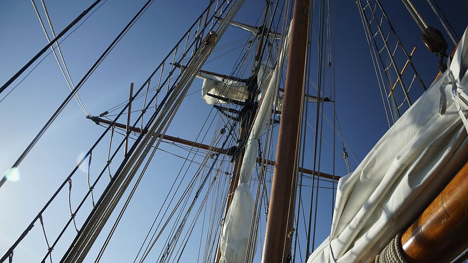 brown and white wooden ship, rigging, sailing, boat, sailboat HD wallpaper
