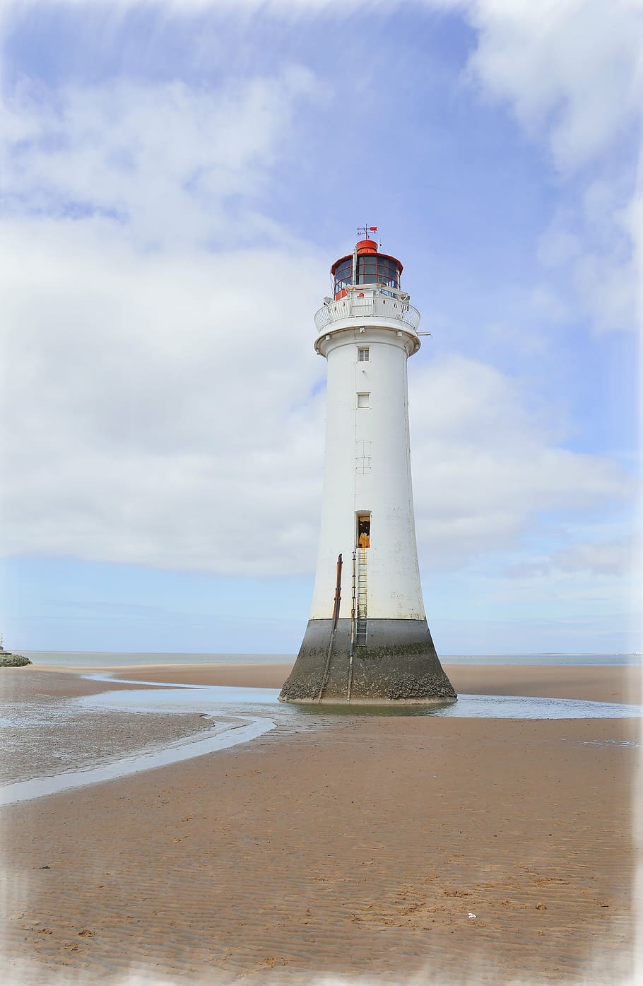 lighthouse, ocean, oceans, perch, rock, new, brighton, uk, landmarks, HD wallpaper